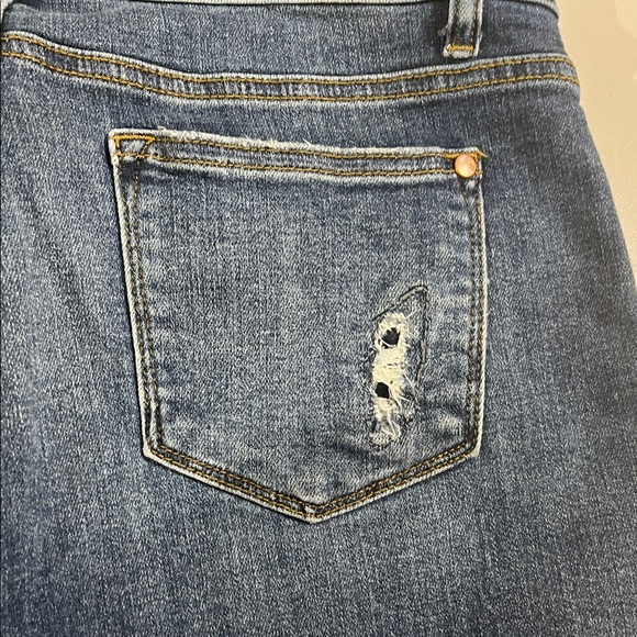 Judy Blue Dark Blue Distressed Jean Shorts - Picture 10 of 13